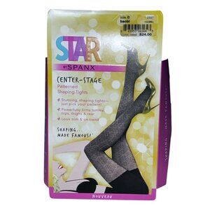 Star Power By Spanx Center-Stage Sz C Patterned Shaping Tights Nouveau